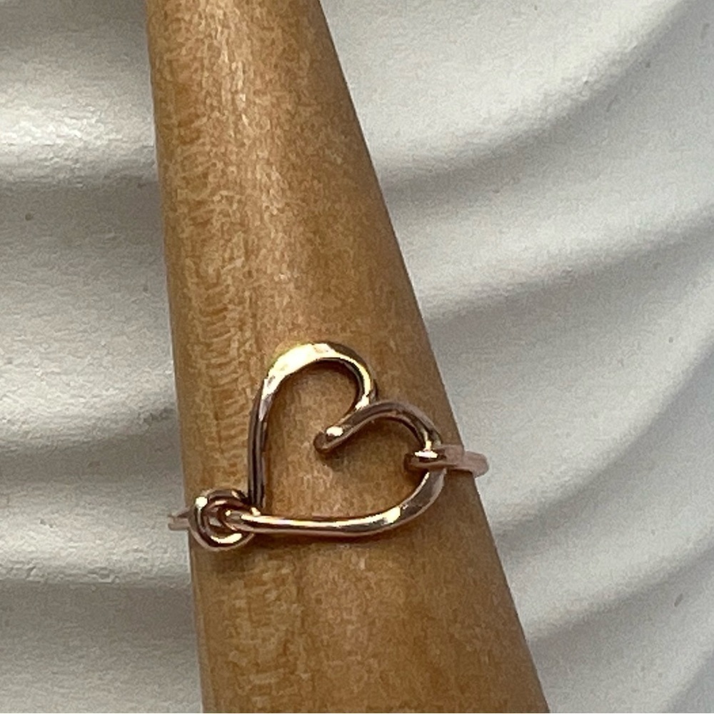 Heart Wire Wrap Ring in 14k Rose Gold